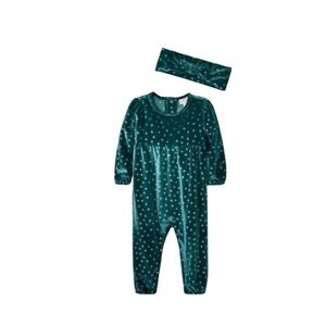 Cat & Jack Jumpsuit and Bow Headband